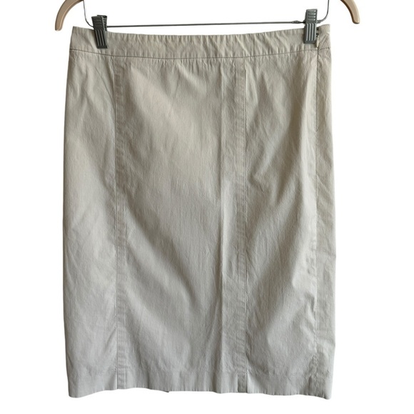 Theory Cream Poplin Pencil Skirt, Size 6 - Picture 1 of 7